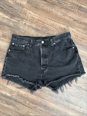 Levi’s 501 black denim shorts